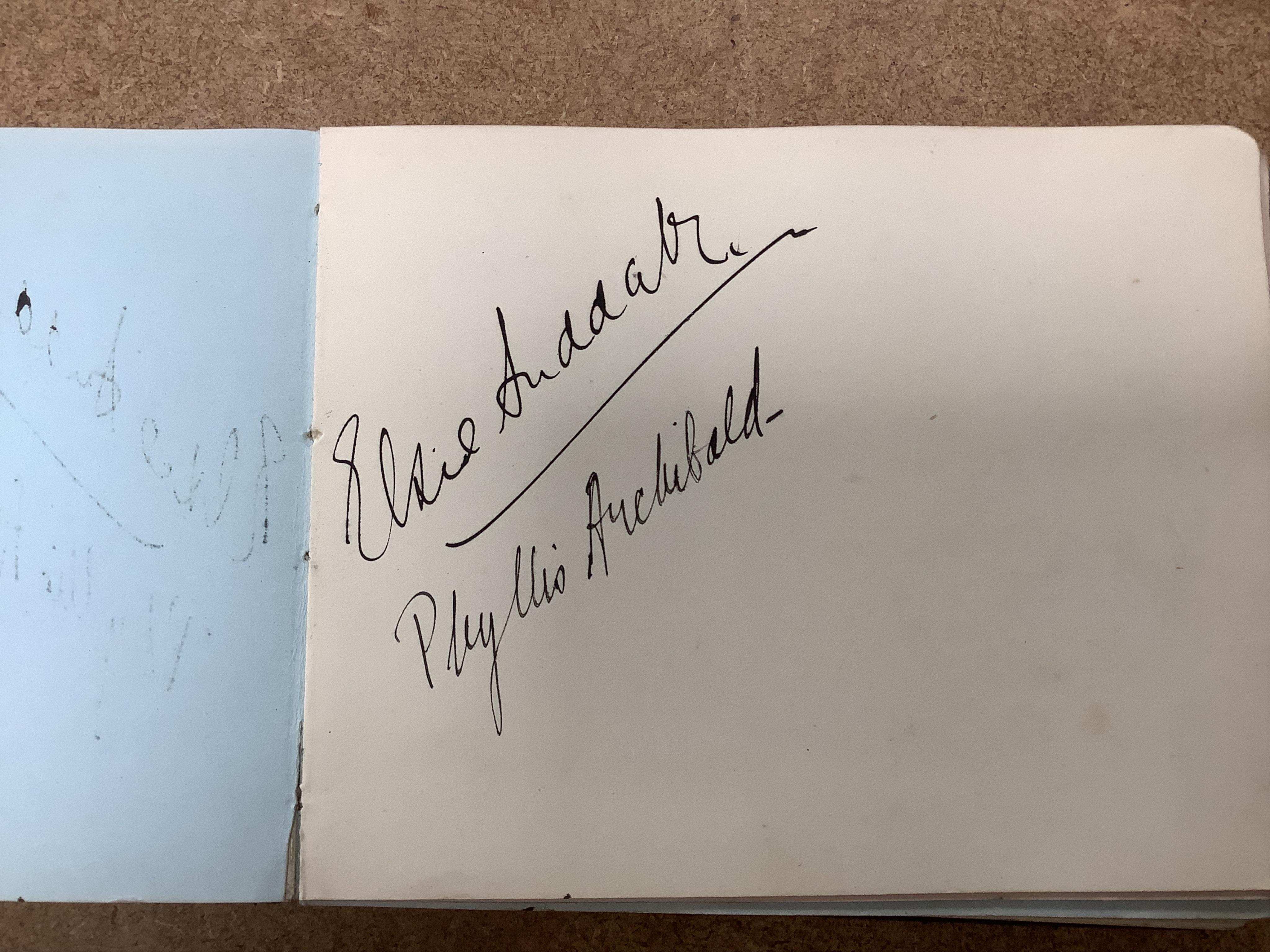 A mid 1920s autograph album containing signatures from the world of classical music, collected by Joan Wynn Reeves, daughter of the violinist and conductor Herbert Wynn Reeves, including a hand written letter from Sir Ed